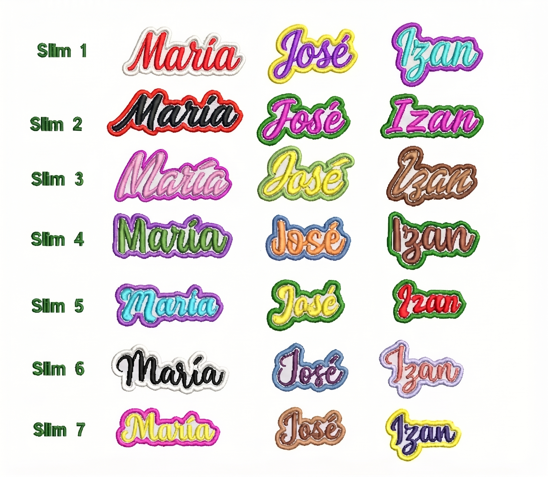 Parche nombre bordado. Modelo "Border Slim" - Imagen 3