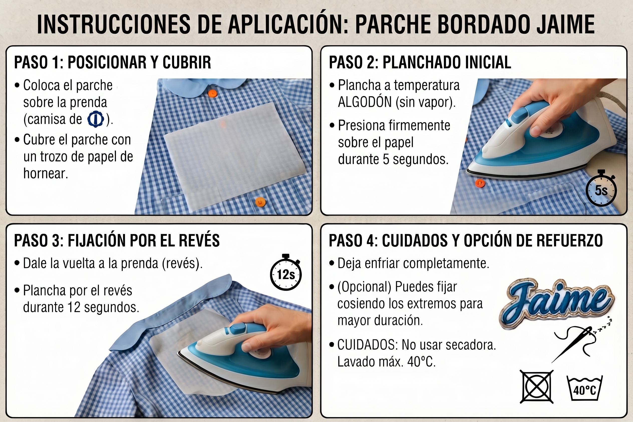 Parche nombre bordado. Modelo "Border Slim" - Imagen 6